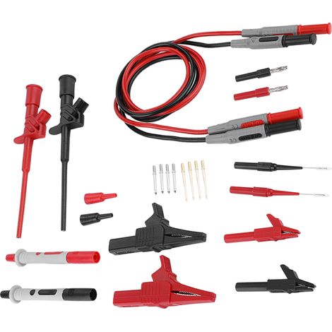 Jeu de câbles de test pour multimètre électronique avec fiches bananes de 4 mm (P1600C) (1/5)