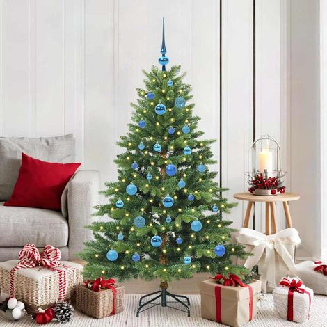 Künstlicher Weihnachtsbaum mit 150 LEDs Grün 150 cm PE und PVC