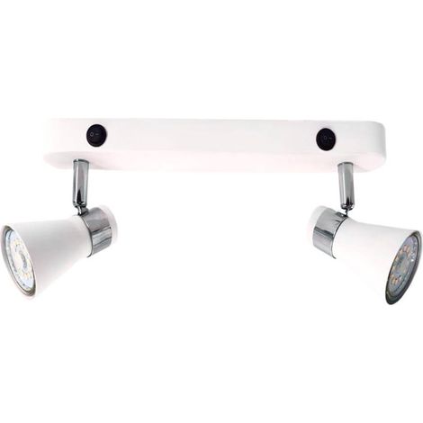 GSC – Applique murale double linéaire GU10 orientable – Base 260mm – Puissance 50W – Finition blanche – IP20 pour intérieur