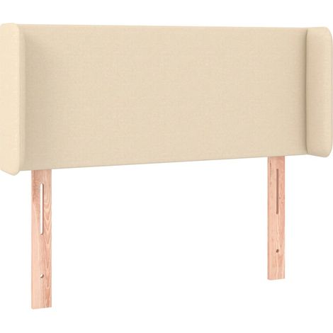 Testiera letto accessorio camera da letto mobile LED 103 x 16 x 78/88 cm tessuto crema TDL0201651