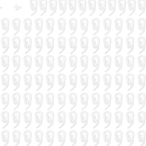 Crochets de rideaux en plastique blanc Crochets pour rideaux à plis plats, fenêtres, portes et rideaux de douche Lot de 100 - 2,8 x 1,2 cm (1/5)
