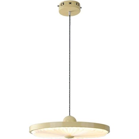 Suspension Ronde Ultra-Fine, Disque en métal Blanc avec Abat-Jour en Acrylique, Lustre LED 24 W (3 Couleurs), Suspension pour Salle à Manger, luminaires Suspendus Modernes et minimalistes. (1/5)