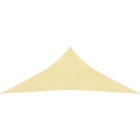 Parasol, Parasol de jardin pour balcon, terrasse, piscine, Parasol d'extérieur en PEHD triangulaire 3,6x3,6x3,6 m Beige HNDX365402 (1/5)