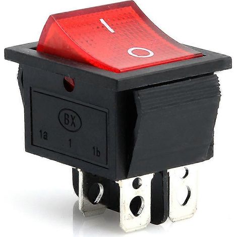 Interrupteur à bascule étanche KCD4 pour applications marines, 4 broches, interrupteur à bascule à 2 positions, rouge. (1/5)