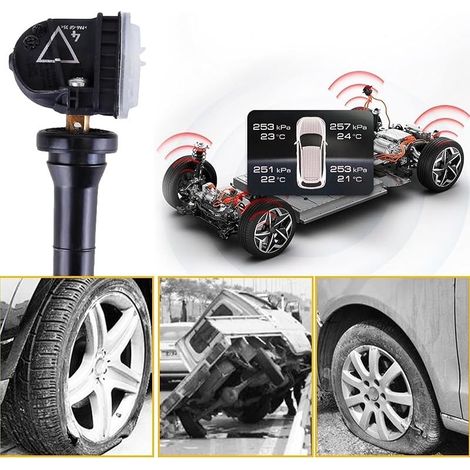 Lot de 4 capteurs de pression des pneus TPMS 433 MHz pour Opel Mokka, Insignia, Corsa, Antara, Zafira - Avec numéros OE 13506028, 13594222, 13598773