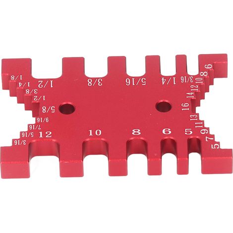 Calibre à queux d'aronde en aluminium avec échelle métrique et impériale, outil de mesure bois pour menuiserie, rouge (1/5)