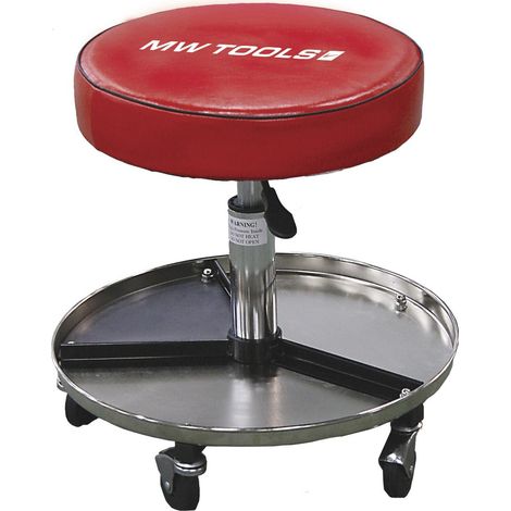 Mw Tools – Siège d'atelier réglable en hauteur – Capacité de charge 120kg – Sur roues en polyuréthane – Base aimantée – MS365 (1/2)