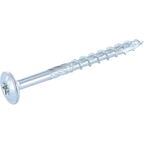 Vis bois TEKOR Tête disque TORX T40 Pointe antifendage type 17 8X80 Filetage partiel Acier zingué - 50 pièces (1/5)