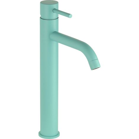 Miscelatore per lavabo alto modello tondo in colore azzurro acqua Pollini Jessy Color MXLHMCMMCA6  Azzurro Acqua