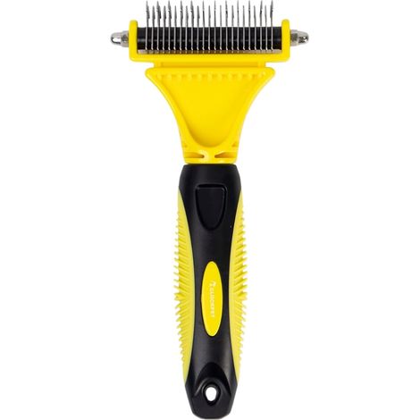 Pâte démêlante et peigne à sous-poil Glückpet pour chiens et chats, 23+12 dents arrondies (1/5)