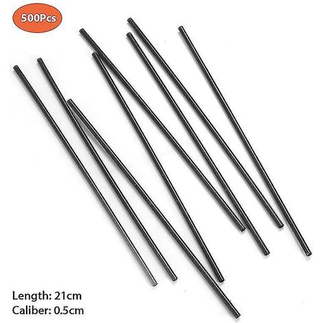 500 Einweg-Cocktailstrohhalme, 21/13 cm, Schwarz, lang und kurz – Hochzeits- und Partyzubehör – L (1/4)