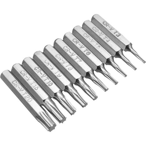 10 pièces tournevis Torx Bits ensemble outils de tête réparation Mobile fleurs de prunier main multifonctionnel résistance à l'usure main puissance,4mm (1/5)