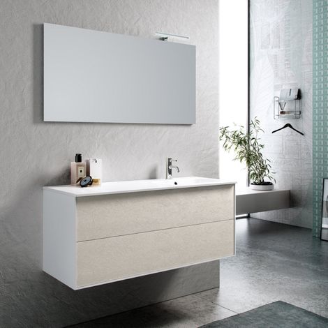 Composizione vasca DX 4 pezzi AGO avana pietra