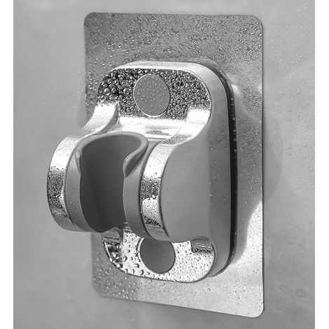 Support de pommeau de douche mural sans perçage [ modèle régulable en plastique ABS blanc ] (1/5)