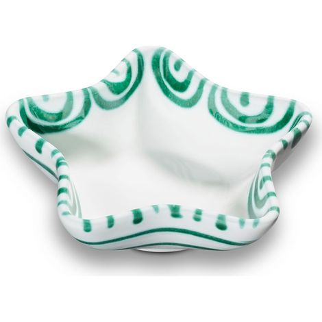 Gmundner Keramik Grüngeflammt, Sternschale (L: 14cm)