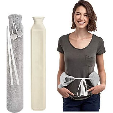 Bouillotte extra longue grise, chauffe-taille, chauffe-mains, chauffe-cou (1/3)