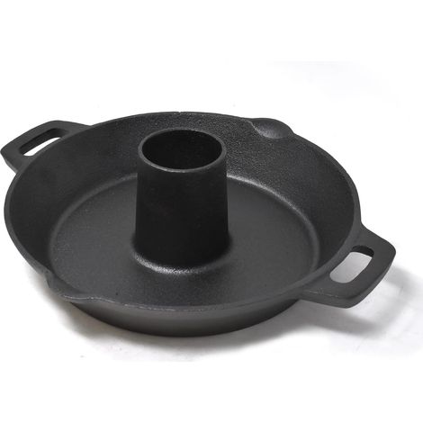 1 Rôtissoire à poulet, Fonte 28cm, Support vertical, Pour four et barbecue, Cuisson saine