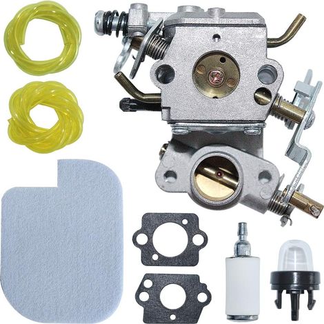 Carburateur pour tronçonneuse Poulan P3314 P3416 P4018 PP3816 Zama C1M-W26C avec conduite de carburant, bougie, filtre à carburant, filtre à air, remplacement 545070601 (1/5)