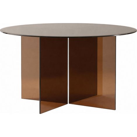Table à manger ronde en verre ambre - Ambre (1/5)