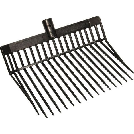 Fourche à fumier de qualité supérieure, sans Manche, avec 17 Dents, en différents Plastiques, stabilité UV Accrue Noir
