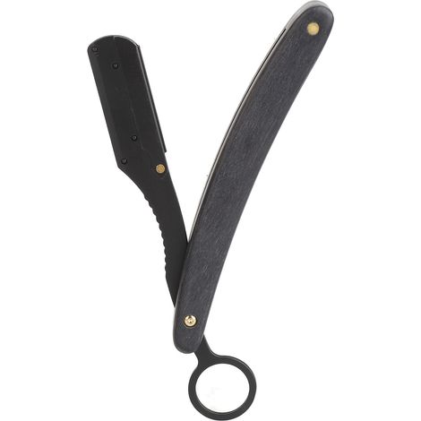 Tondeuse à barbe pliable avec manche en bois, en acier inoxydable et manuel de sécurité, pour hommes (1/5)