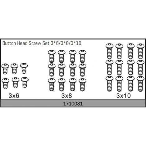 Button Head Screw Set 3x6/3x8/3x10