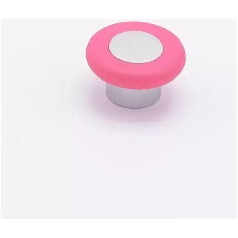 Pomolo satinato effetto alluminio con anello fuxia 36x21mm - 024 Forma