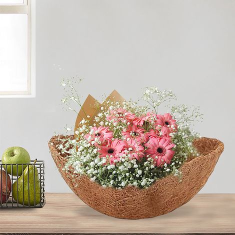 Revêtement horticole fibre de coco 4 pièces pour jardinières suspendues 10 pouces (1/5)