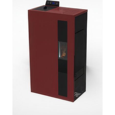 STUFA A PELLET SLIM BRONTE 5 – BIANCO / ANTRACITE / BORDEAUX COMPATTA ED EFFICIENTE - COLORE: BORDEAUX