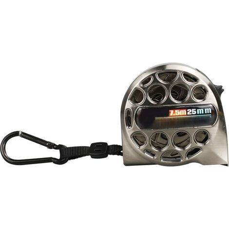 Mètre ruban en acier inoxydable, mètre ruban rétractable, mètre ruban creux de qualité industrielle, étanche, antirouille, résistant à la corrosion (7,5 m 25 mm) (1/4)