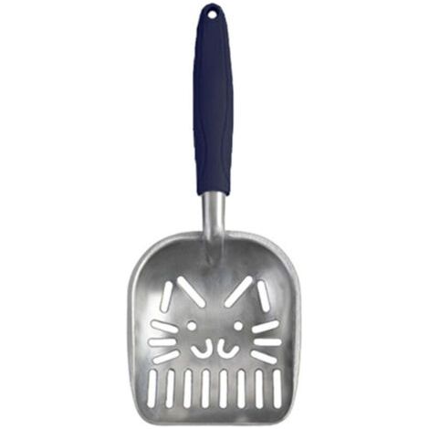 BUNTHAUS Pelle à litière pour chat, grande taille, manche noir, aluminium durable.