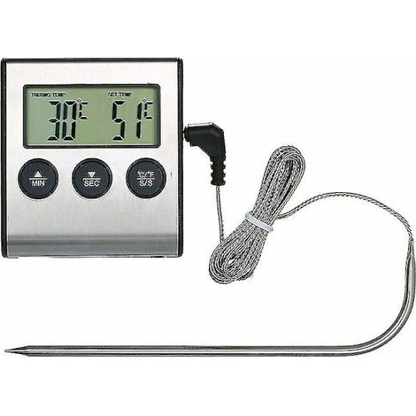 Filiyano-Thermomètre de cuisine avec minuteur, thermomètre électronique à sonde pour viande, thermomètre de barbecue (1/4)