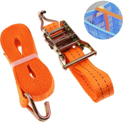 Sangle d'arrimage avec tendeur à cliquet, sangle en nylon résistante pour motos et scooters, fixation solide (1/5)