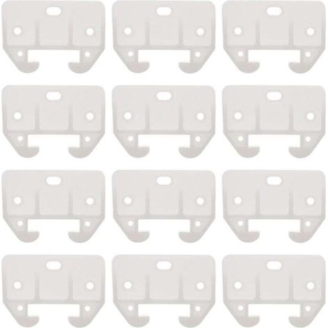 12Pcs Guide de Rail de Tiroir en Plastique Blanc Guide de Tiroir de Commode Pièces de Glissières de Remplacement de Meubles pour Commodes Huches Table de Chevet Et Systèmes de (1/5)
