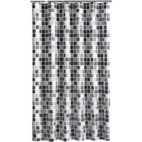 Lauwexe – Rideau de douche imperméable 200x200cm – Polyester antibactérien – Œillets antirouille – Ourlet lesté pour tenue sécurisée