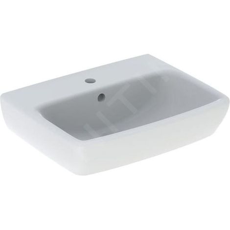 Geberit Selnova Square - Lave-mains 450x350 mm, avec un trou de robinetterie, avec trop-plein, blanc 500.322.01.7 (1/2)