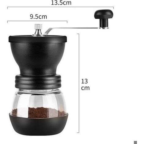 Moulin À Café Manuel - Meule En Céramique Réglable - Pour Voyage Et Maison - Noir - 1 Pièce (1/5)