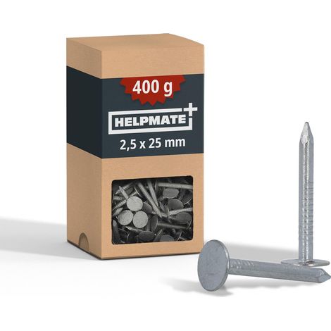 Clous, vis et fixations pour carton bitumé 2,5x25 mm galvanisés mécaniquement 400 g petit clou pour carton bitumé type B Clous pour carton bitumé DIN 1160 B (1/5)