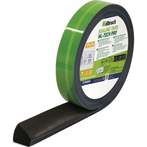 Illbruck Fugendichtband TP670 ML-Tech Pro Fensterdichtband für 40mm Fugentiefe, Fugenbreite 6-18mm, 5,3 Meter, anthrazit