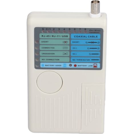 4-in-1 Netzwerkkabeltester, multifunktionales Koaxialkabelprüfgerät für RJ45-, BNC-, RJ11- und USB-Kabel, Kabeldiagnosegerät (1/5)