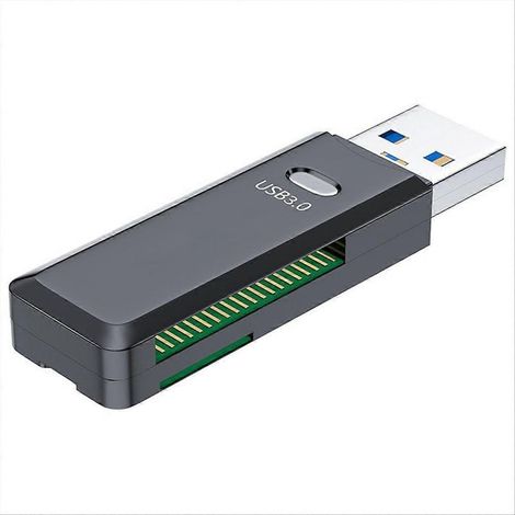 Lecteur de cartes USB 3.0 2 en 1 TF/SD, transfert de données haute vitesse, noir (1/5)
