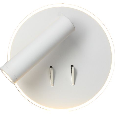 Applique tÃªte de lit ronde + liseuse EMMY - 9W - 2700K Blanc 630lm
