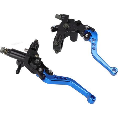 Pièces de rechange pour les tiges de pompe de frein et d'embrayage et les réservoirs de maître-cylindre hydraulique des motos Suzuki bleues (1/5)