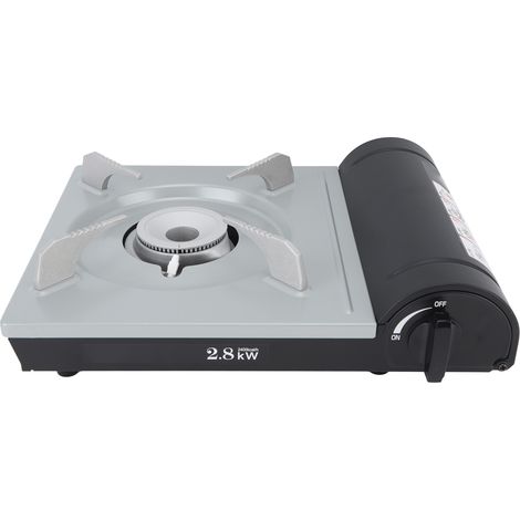 Réchaud à gaz portable en alliage d'aluminium, allumage céramique, vanne magnétique, cuisinière au butane pour extérieur, pêche et barbecue (1/5)