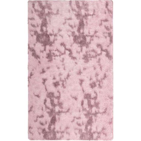 Tapis de sol,Tapis Shaggy à poils longs NAVARRA rose poudré 80x150 cm CFW718020 (1/5)