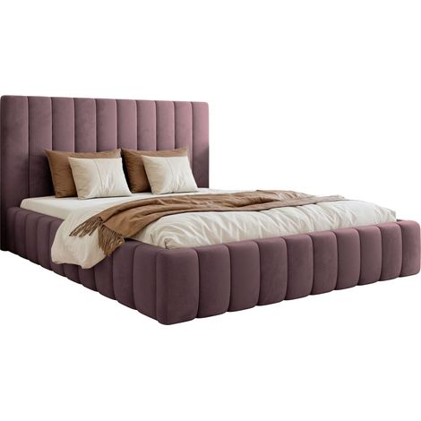 Selsey Fiarro - Polsterbett 160x200 mit Bettkasten, Velours, violett (1/5)