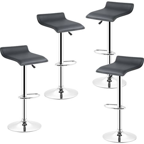 Set di 4 sgabelli da bar neri,sedia da bar di design in pelle sintetica,sgabello antiscivolo (1/5)