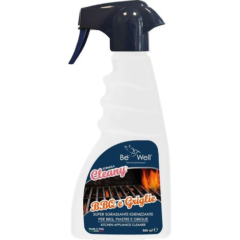 Cleany Detergente Super Sgrassante Spray per BBQ, Piastre e Griglie, Sgrassatore Super per Barbecue, 500 ml, Made in Italy