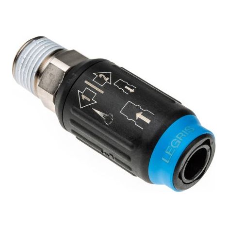Raccord rapide pneumatique Legris, Filetage vers Mâle R 1/2 Mâle 1/2pouces en Polymère renforcé ( Prix pour 1 )