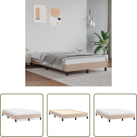 Kunstlederbett - Bettgestell ohne Matratze Cappuccino-Braun 120x190cm Kunstleder (1/5)